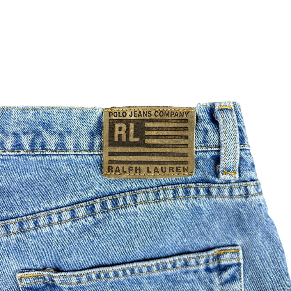 Polo Jeans Co Ralph Lauren Mens 38x32 Light Wash Classic Straight Denim Y2K Blue - Picture 2 of 9